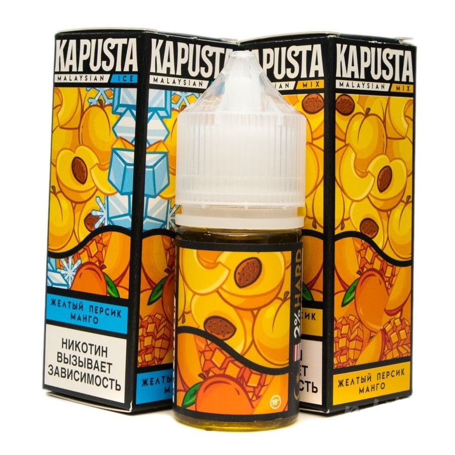 Жидкость Kapusta Malaysian ice salt 30мл (жёлтый персик/манго)