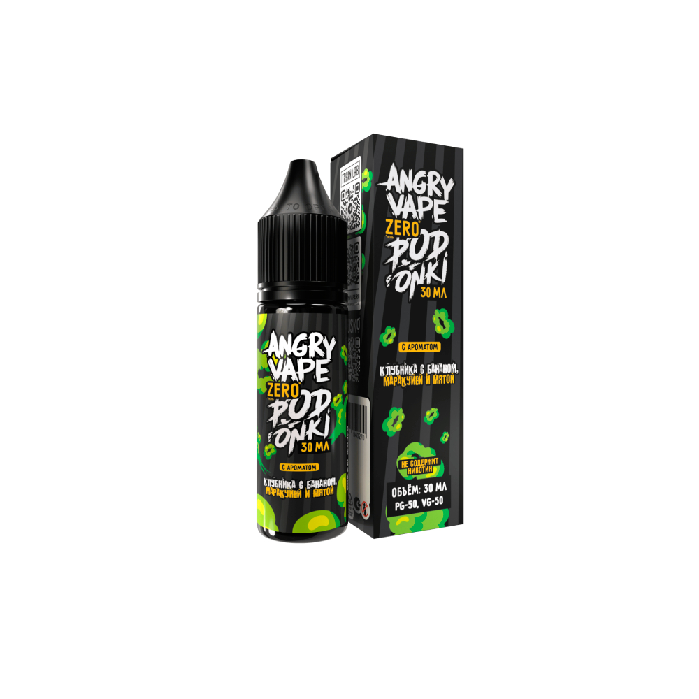 Angry Vape x Podonki (клубника/банан/маракуйя/мята) 0mg M