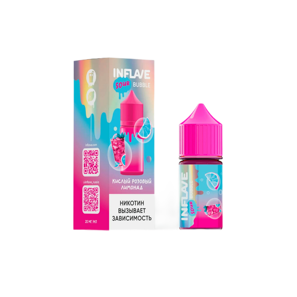 Inflave Sour Bubble salt (кислый розовый лимонад) M