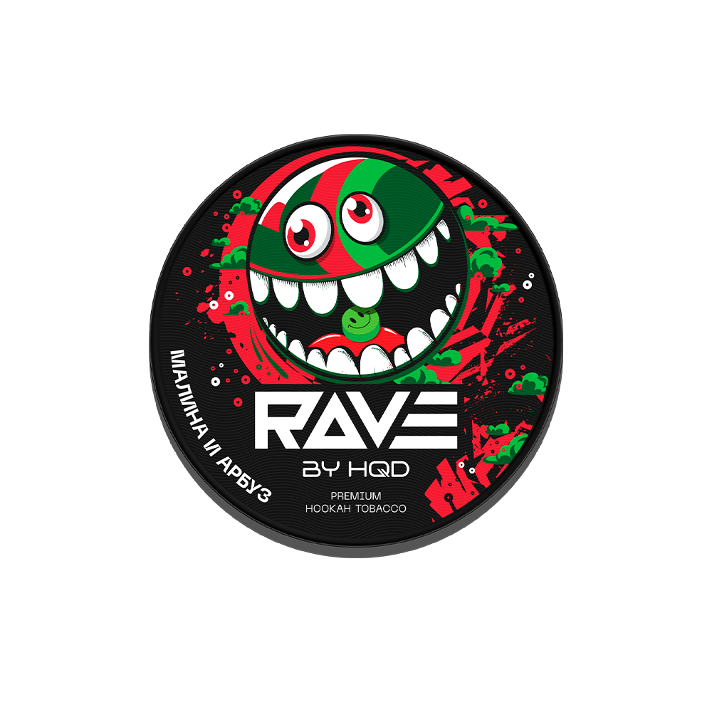 Rave by HQD 25гр (малина и арбуз) табак для кальяна